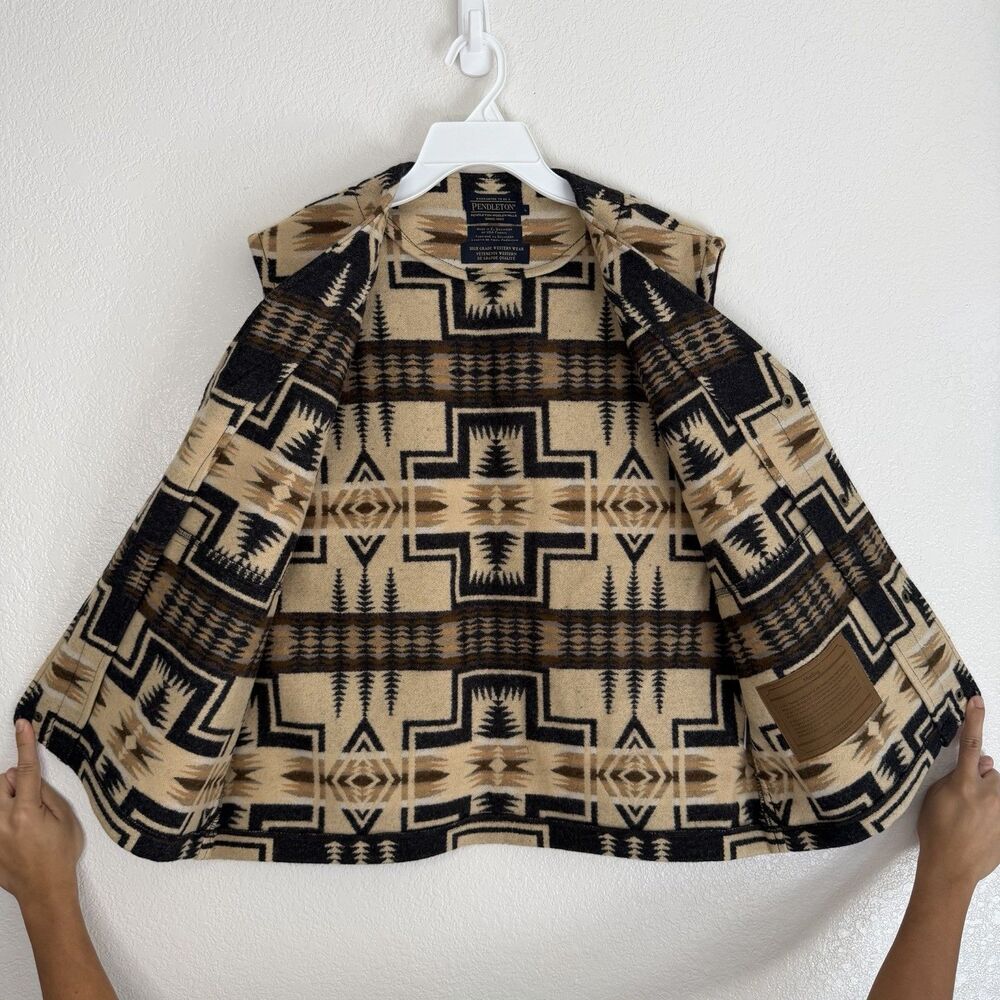 Pendleton Harding Aztec Wool Vest Sz LARGE High Grade Western Wear Made USA NWT - Picture 6 of 13